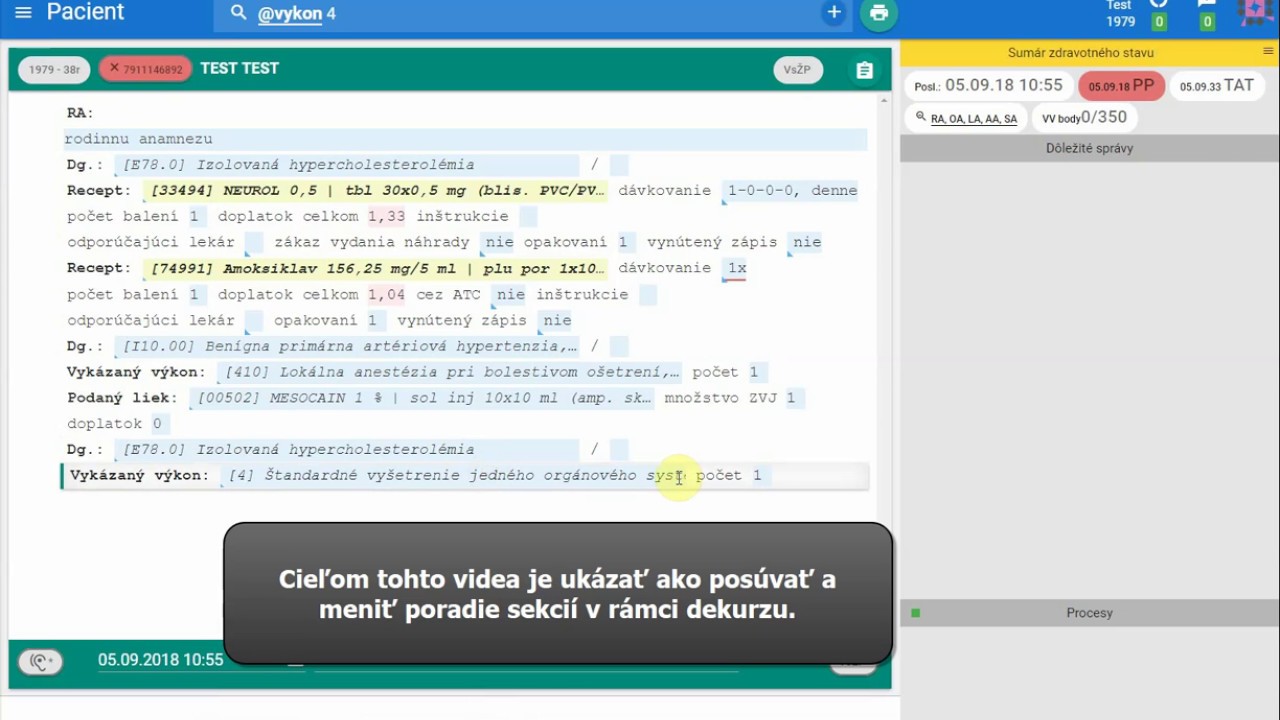 Náhľad videa Ako posúvať a meniť poradie sekcií v rámci dekurzu
