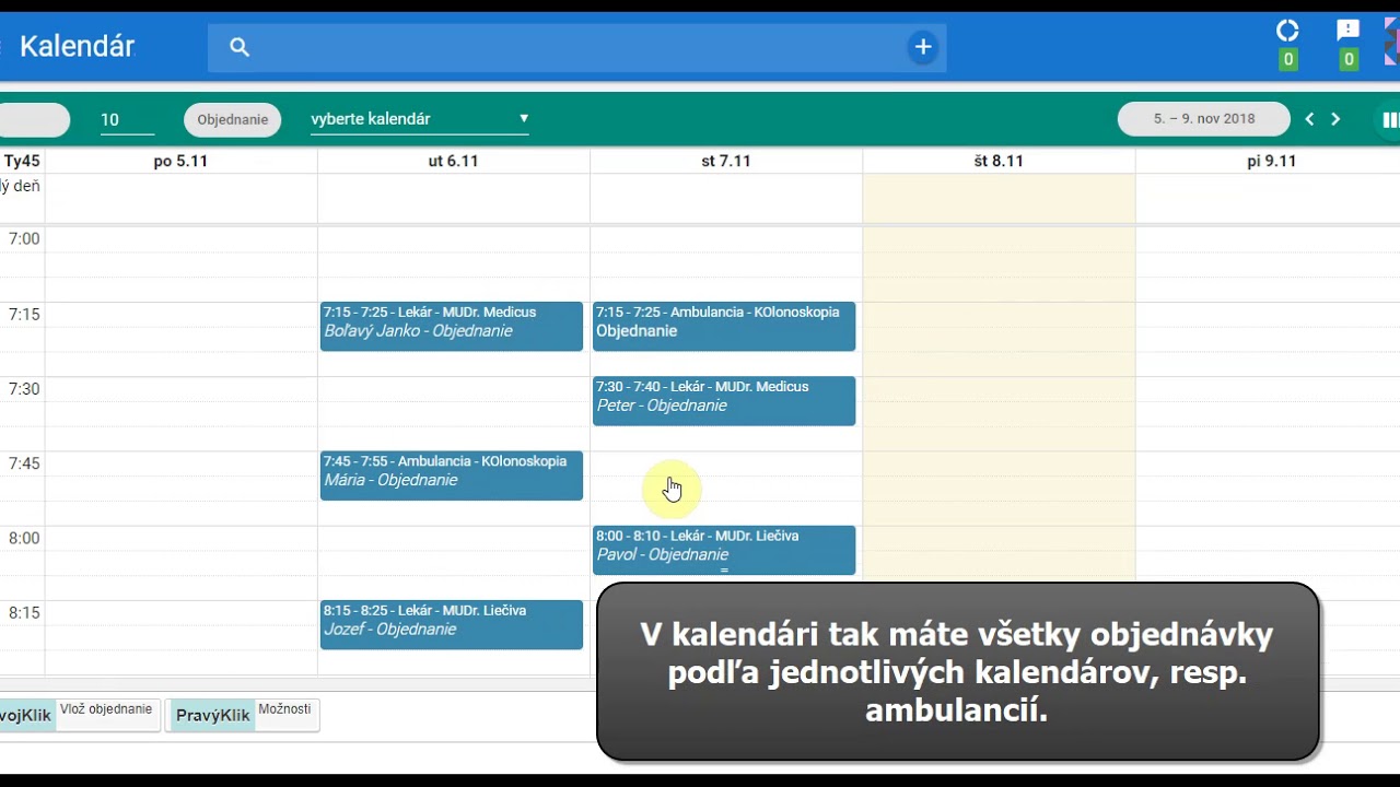 Náhľad videa Ako pracovať s viacerými typmi kalendárov, resp. ambulancií