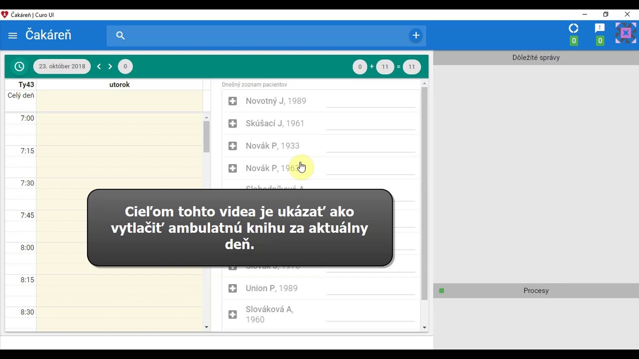 Náhľad videa Ako vytlačiť ambulantnú knihu za aktuálny deň