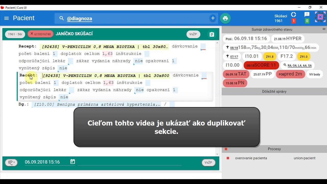 Náhľad videa Ako duplikovať sekcie v rámci dekurzu