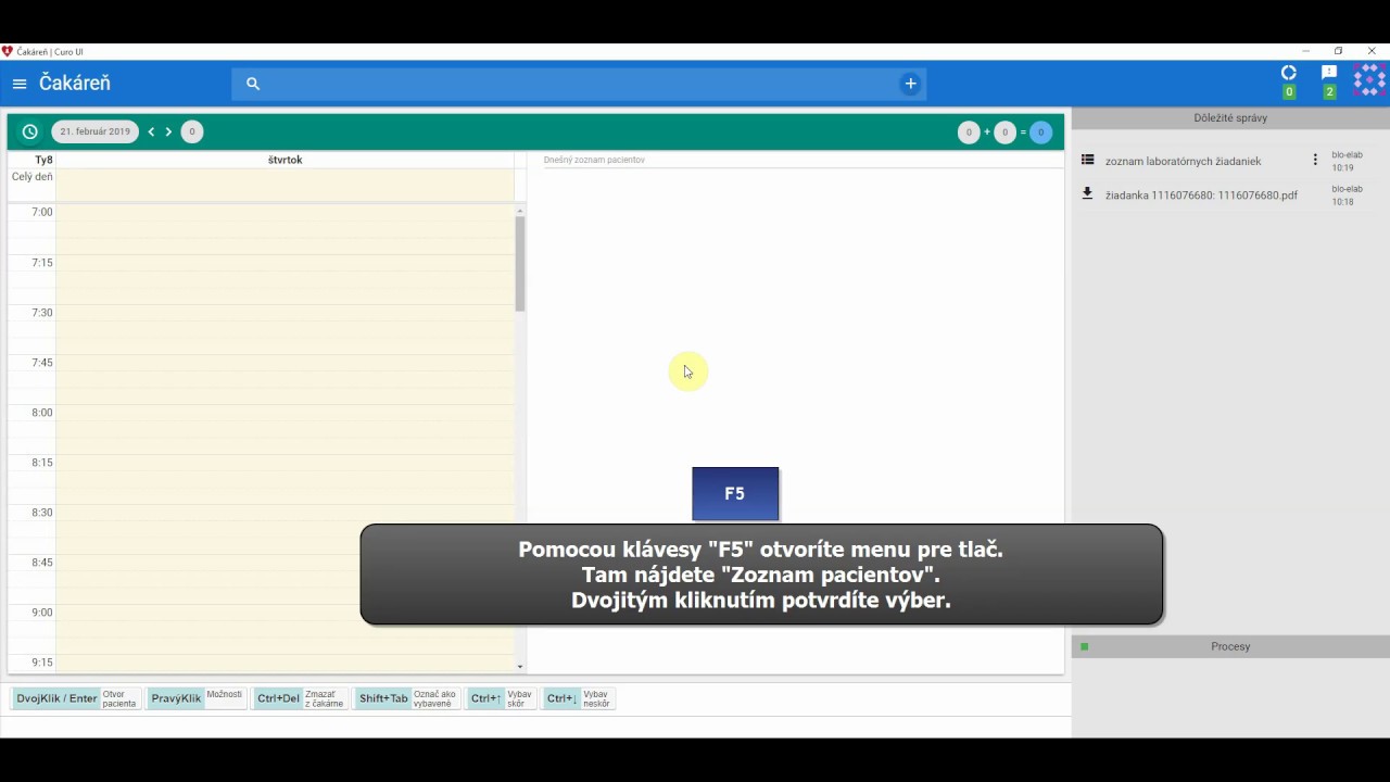 Náhľad videa Zoznam pacientov