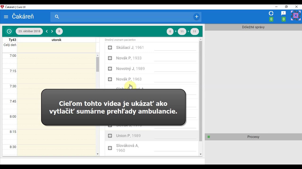 Náhľad videa Ako vytvoriť sumárne prehľady ambulancie