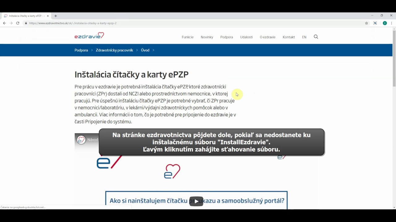Náhľad videa Inštalácia čítačky a karty ePZP