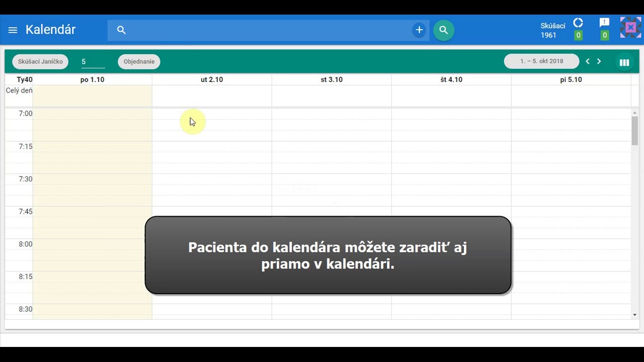 Náhľad videa Ako zaradiť pacienta do kalendára