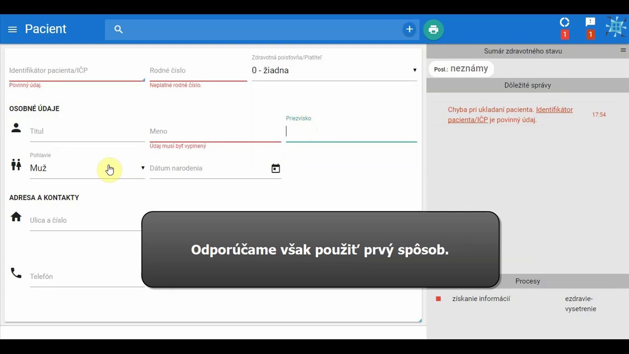 Náhľad videa Nový pacient