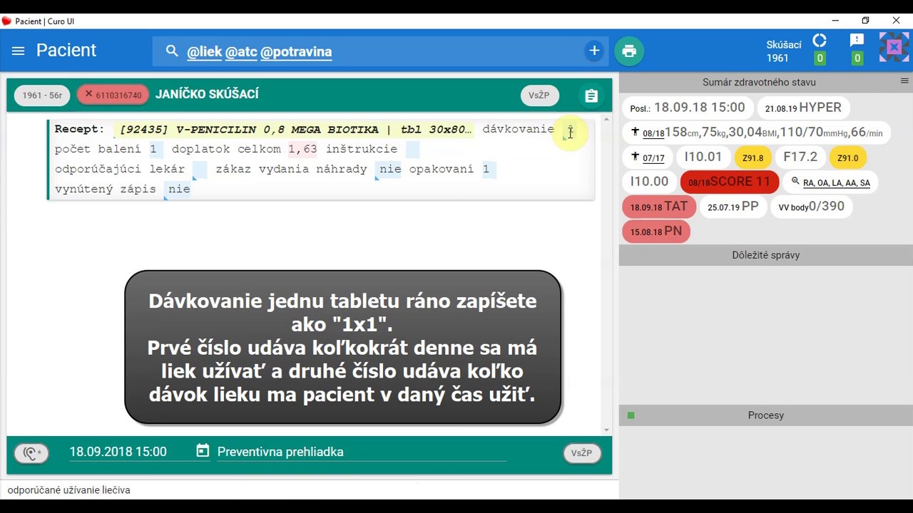 Náhľad videa Ako zadať štruktúrované dávkovanie na recept