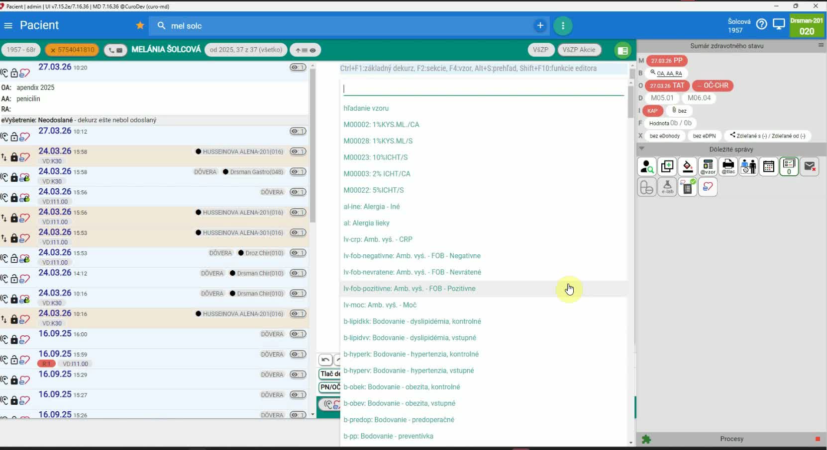 Vzory a preventívna prehliadka