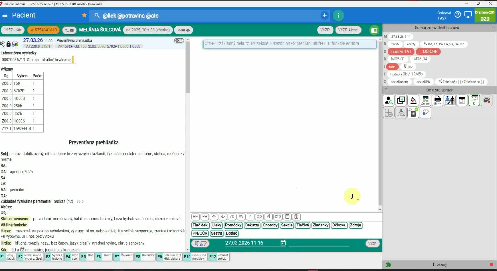 Spodné ikony v aktuálnom vyšetrení