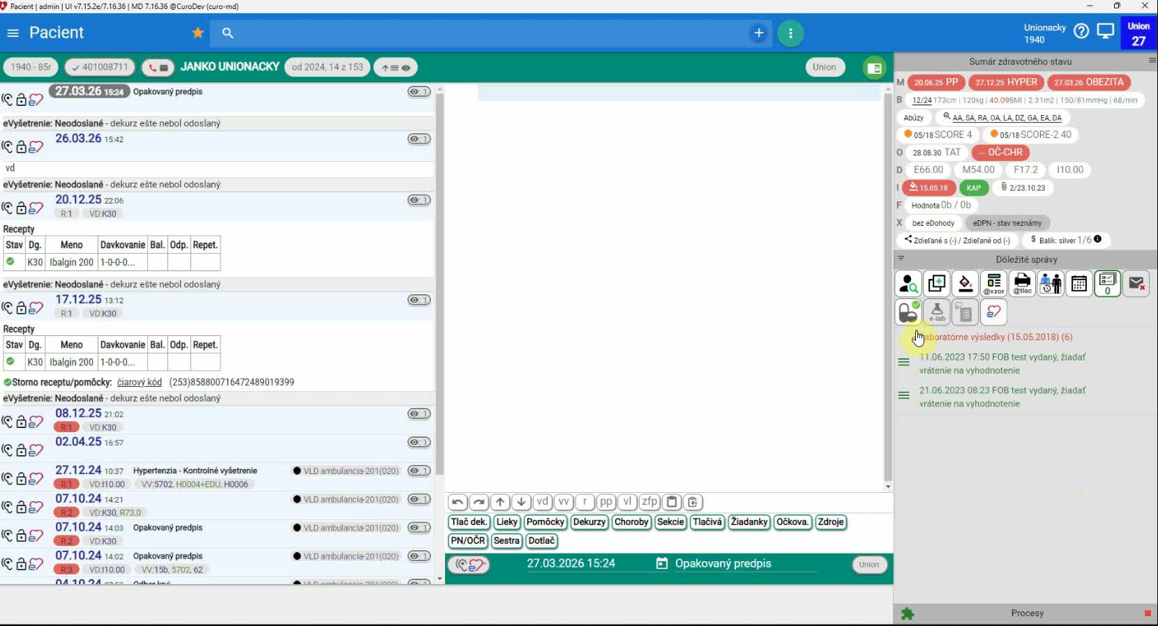 Lieková karta pacienta