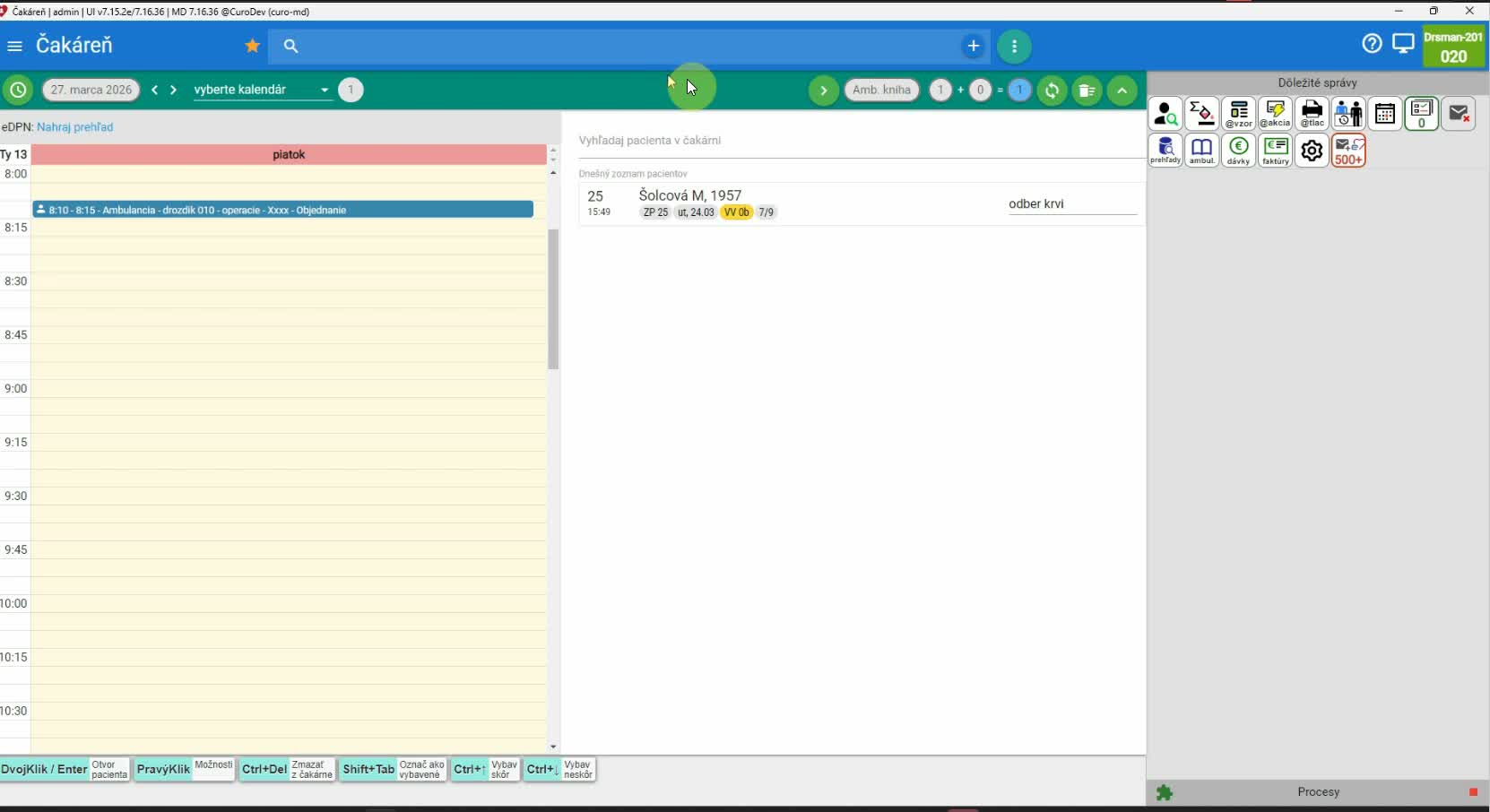 Pridanie nového pacienta a doplnenie kontaktov