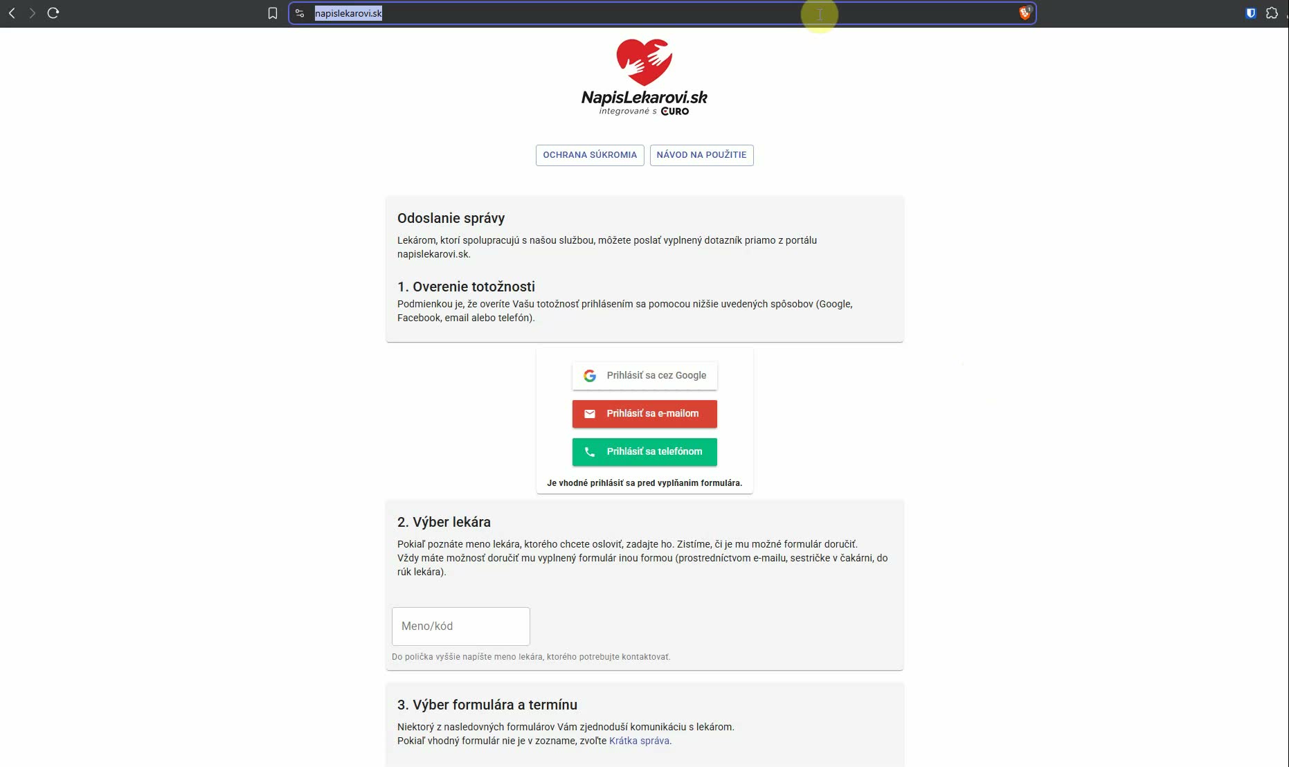 Prihlásenie do administrácie napislekarovi.sk